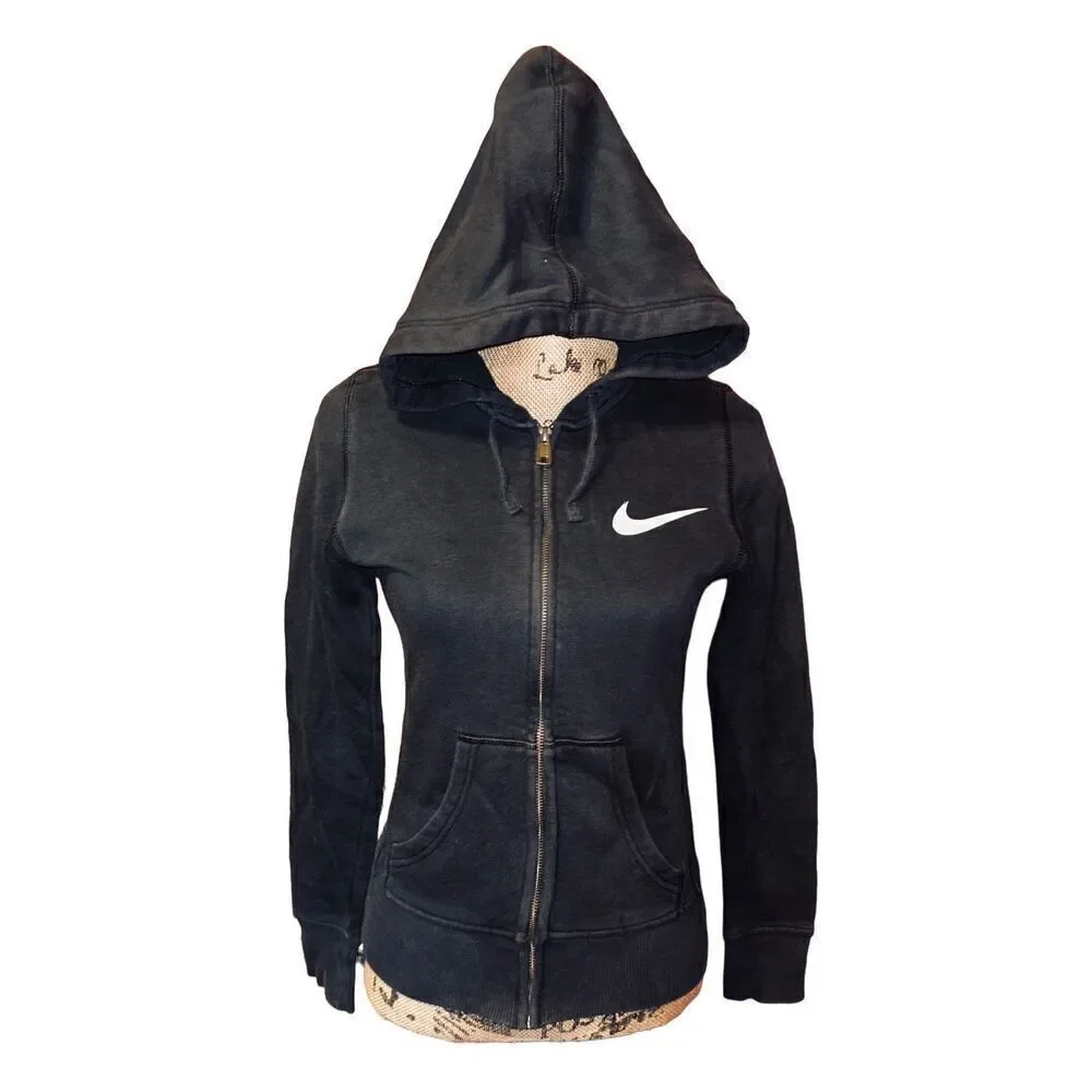 Nike Long Sleeve Full Zip Athletic Hoodie Jacket, Women's XS, Black